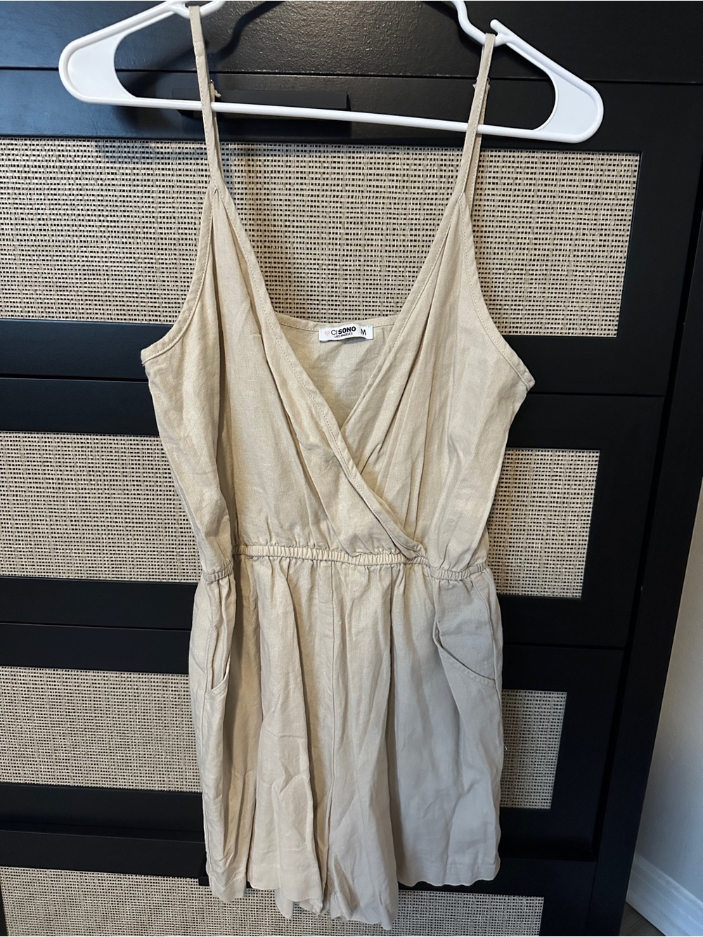 Beige Linen Romper